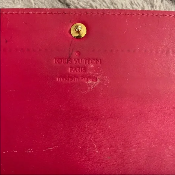 Louis Vuitton Red Floral Vernis Wallet